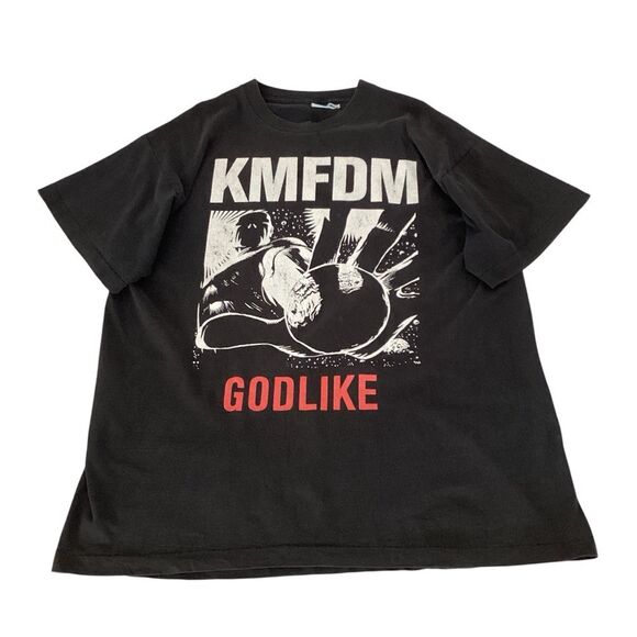 KMFDM Vintage Size XL Godlike Govern Your Soul T-Shirt Industrial Metal Band Tee - Picture 1 of 13